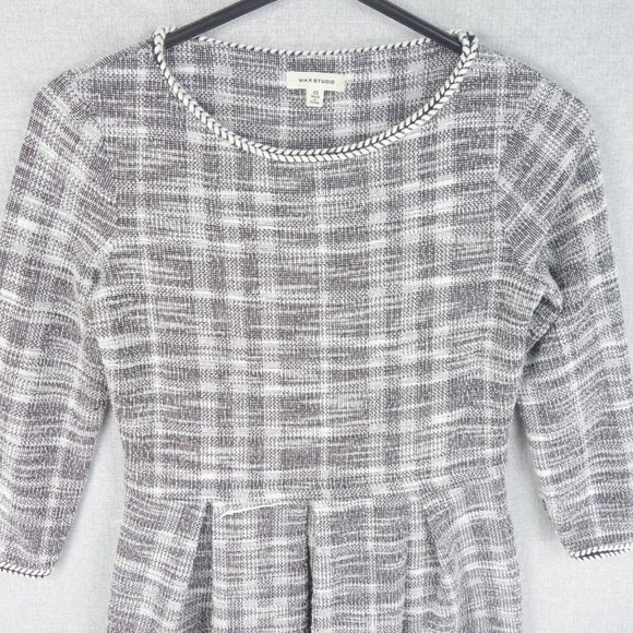 Max Studio Dress Womens Extra Small Gray Pullover Long Sleeve Stretch - Picture 2 of 8